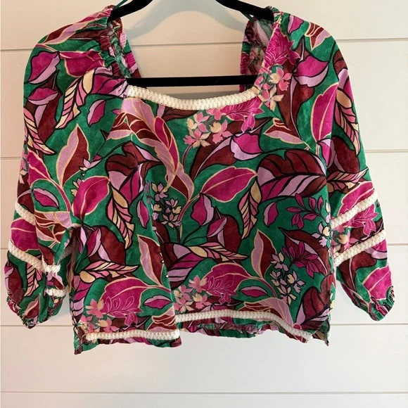 Cynthia Rowley Floral Wide Leg Pants & Top Set, Size Medium - Picture 7 of 14